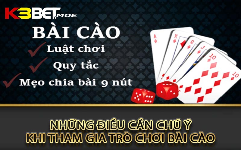 Những điều cần chú ý khi tham gia trò chơi bài cào